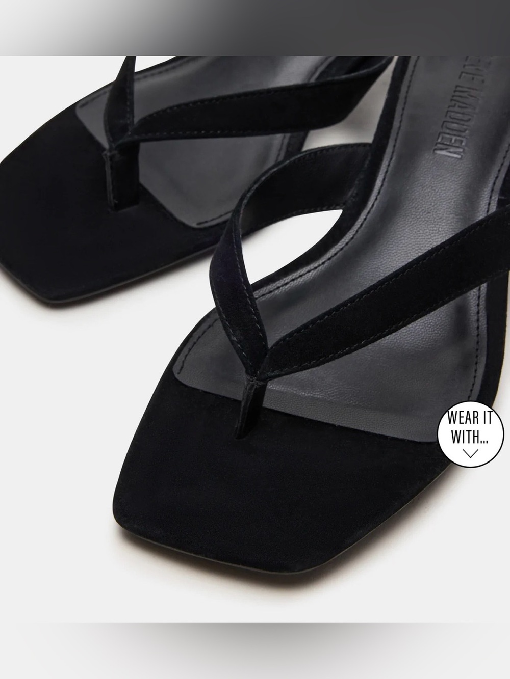 STEVE MADDEN — BNIB! Tracie thong kitten heel in black suede - Picture 4 of 6